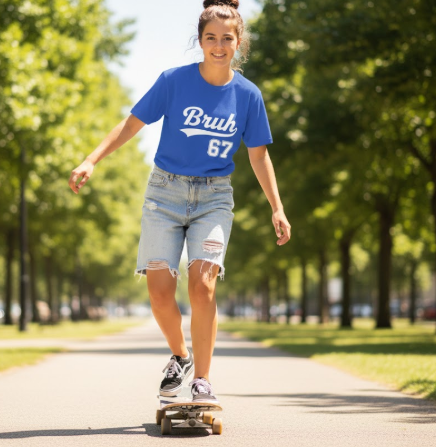 Bruh 67 T-shirt - Blue